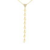 0.07ct 14k Yellow Gold Diamond Heart Lariat Necklace